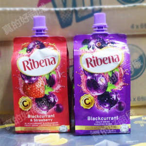 菲律宾进口利宾纳RIBENA黑加仑子草莓味葡萄维C果汁饮料6X300ML