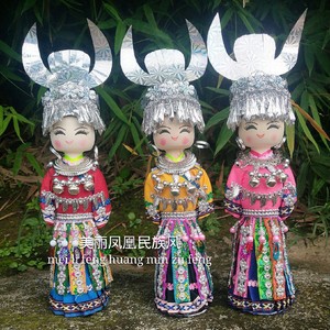 新款少数民族娃娃手工布娃娃摆件云南广西贵州特色玩偶旅游纪念品
