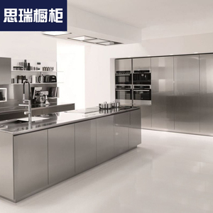 南京不锈钢橱柜定制  整体厨房厨柜定做欧式304钢202钢L形U型灶台