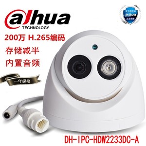 大华星光级H.265带MiC音频网络监控摄像机半球DH-IPC-HDW2233DC-A