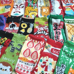 出口日系外贸可爱卡通袜子日文趣味食品袜子少女心短袜彩色软萌袜
