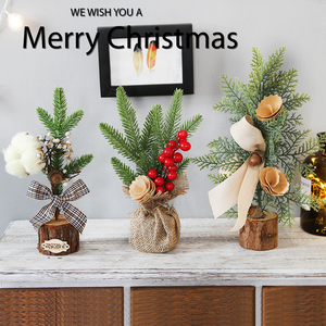 新款圣诞节装饰品桌面橱窗迷你圣诞树摆设盆栽节场景布置装饰品