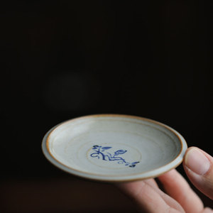 草木灰 陶瓷杯垫手工印花杯托杯子隔热垫家居创意茶杯垫茶道配件