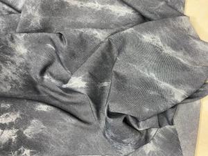 中国风扎染水墨渐变印染灰色棉麻设计师服装面料布料