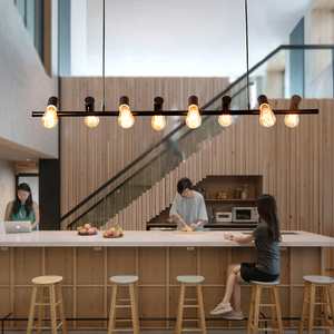 美式餐厅吊灯创意个性长条灯收银台咖啡厅吧台灯奶茶店工业风灯具