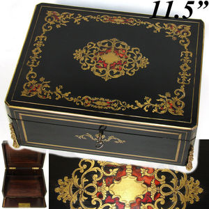 代购典雅古董法国拿破仑三世精美首饰盒收纳盒华丽镶嵌细工收藏品