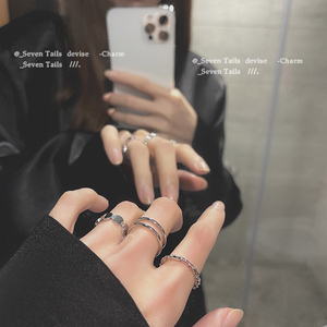 三件套冷淡风时尚戒指女2022年新款开口小众设计个性日系网红指环