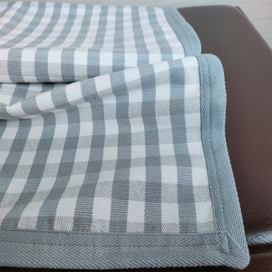 纯棉老粗布四季加厚布料枕套一对装50*80尺寸简约条纹长方形 单人