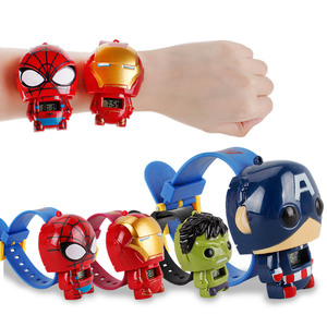 儿童手表复仇者联盟钢铁侠绿巨人腕表蜘蛛侠美国队长模型数电子表