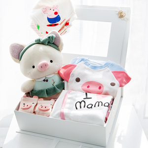 新生婴儿礼盒套装猪宝宝衣服送礼高档初生满月礼物网红婴儿服礼盒