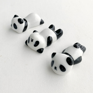 唯物生活熊猫托筷家用陶瓷创意托筷枕放筷子的架子可爱迷你小摆件