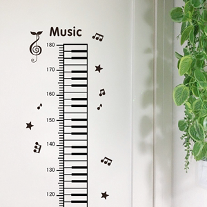 钢琴音符音乐教室身高贴量身高尺儿童房培训室装饰墙贴简约雕刻