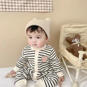 新生儿纯棉和尚服 0-3月婴儿春秋纯棉连体衣  四季款宝宝哈衣衣服