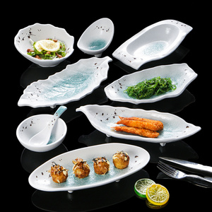 密胺餐盘餐厅饭店餐具塑料盘商用长方形菜盘仿瓷异形创意个性盘子