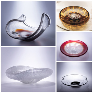 现代轻奢手工玻璃琉璃描金艺术果盘置物创意摆件桌面装饰品样板间