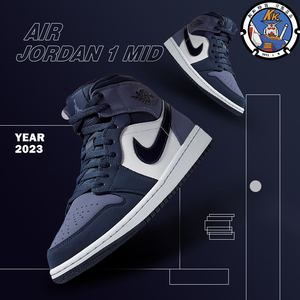 Air Jordan 1 Mid AJ1黑紫脚趾减震复古中帮篮球鞋 554724-445
