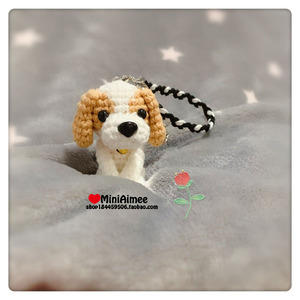 MiniAimee手作 查理王小猎犬钥匙扣挂件人气宠物创意礼品可爱装饰