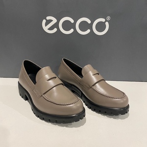 ECCO爱步女鞋纹厚底粗跟乐福鞋皮鞋单鞋490013 摩登