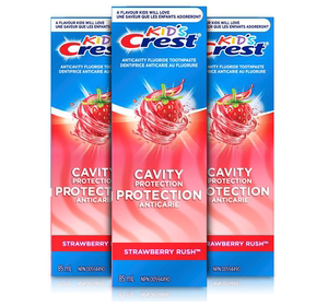加拿大代购 Crest 佳洁士 Kids  2岁儿童牙膏 含氟 草莓味 85毫升