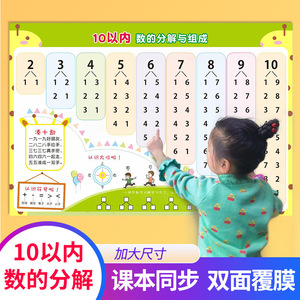10以内数的分解与组成挂图幼儿园数字分成一年级汉语拼音字母表