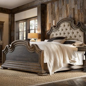 法式橡木原木开放漆床美式胡桃色仿古做旧双人床别墅大床高背婚床