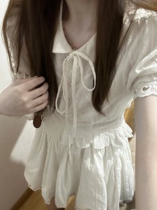 夏季韩系少女感穿搭一整套刺绣爱心白衬衫女百搭半身裙两件套装裙