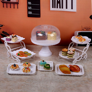 派对甜品台展示架周岁生日装饰摆件冷餐茶歇摆台塑料蛋糕点心托盘