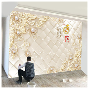 欧式电视背景5d墙纸家用现代简约8d壁画卧室客厅壁纸家和影视墙布