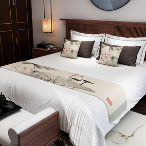 床尾垫床尾巾装饰床旗民宿中式家用床盖简约酒店现代专用床上用品