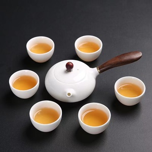 德化高档羊脂玉侧把壶套装家用陶瓷茶洗功夫茶具泡茶壶茶杯白瓷
