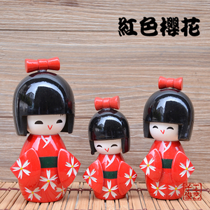 日本套娃和服娃娃木娃木偶日本人偶摆件日本料理店装饰品工艺礼品