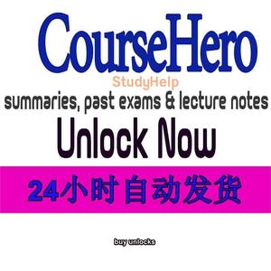 Course Hero account /unlock document/answer 文档代解锁下载