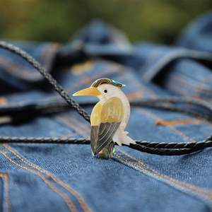 国风复古贝壳手工雕刻鹦鹉波洛领带 男 BOLOTIE学院风可爱毛衣链