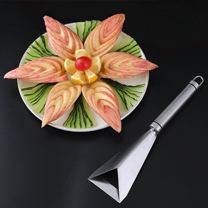 水果三角推刀不锈钢花式天鹅拼盘模具苹果雕花工具厨师造型切花器