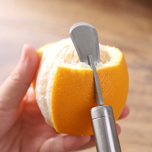 开橙器304不锈钢橙子扒皮器弧形手柄剥柚子皮小刀橘子去皮小工具