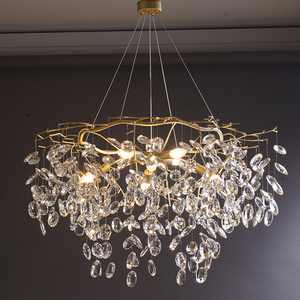 全铜后现代轻奢个性创意树枝意大利客厅灯卧室餐厅设计师水晶吊灯