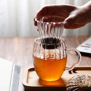 英式古典下午茶杯餐桌复古ASHBYS玻璃茶杯可加热过滤茶水分离杯