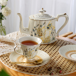 复古法式陶瓷咖啡杯碟欧式下午茶茶具红茶花茶勺宫廷描金套餐家用
