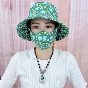 带口罩的太阳帽子女士2024新款遮脸防晒紫外线干农活户外夏季采茶