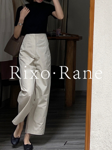 法国Rixo Rane ⭐白色高腰窄版直筒阔腿裤女垂感九分长裤西装裤子