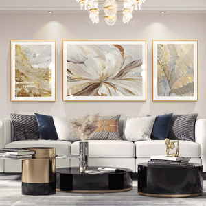 美式抽象客厅装饰画现代简约沙发背景墙高级感大气轻奢挂画三联壁