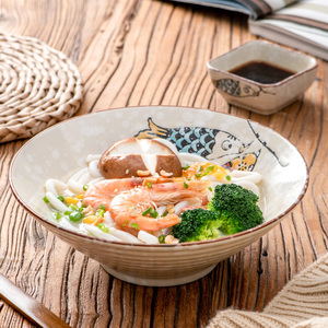 拉面碗日式家用汤碗大号螺蛳粉斗笠碗商用陶瓷防烫泡面碗拌面条碗