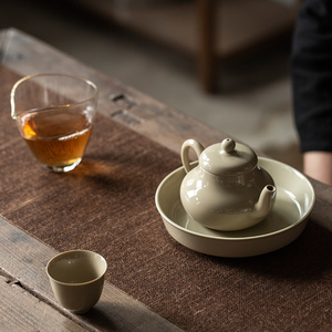 复古手工思亭壶草木灰釉小号茶壶陶瓷家用中式功夫茶具单壶泡茶壶