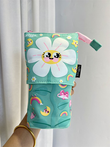 Smiggle绿色太阳花系列笔袋女化妆包便携收纳包花朵书包餐包可爱