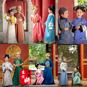 儿童故宫拍照服清朝皇子妃子服格格公主服中国风情侣双宝古风服饰