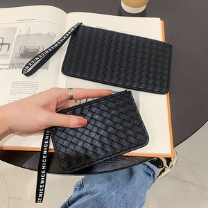 新款韩版女式短款钱包小编织纹钱包潮女士手机包薄款时尚长款钱包