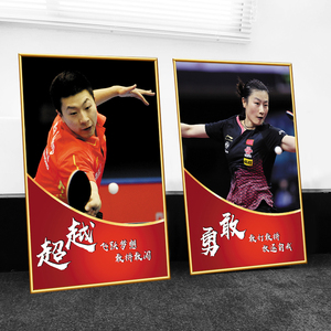 乒乓球运动员球室海报体育明星马龙刘诗雯孙颖莎墙贴纸贴画挂画