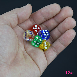 5粒12#透明骰子 麻将机用小色子 牌九推饼筛子5色可选9.9元包邮