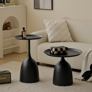 铁梵简约小户型客厅迷你茶几组合网红阳台圆形桌子现代极简咖啡桌