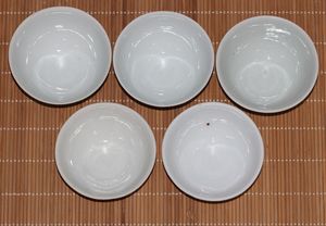 古玩瓷器包老保真 日本回流 清代精品德化白瓷茶杯品茗杯一套五客